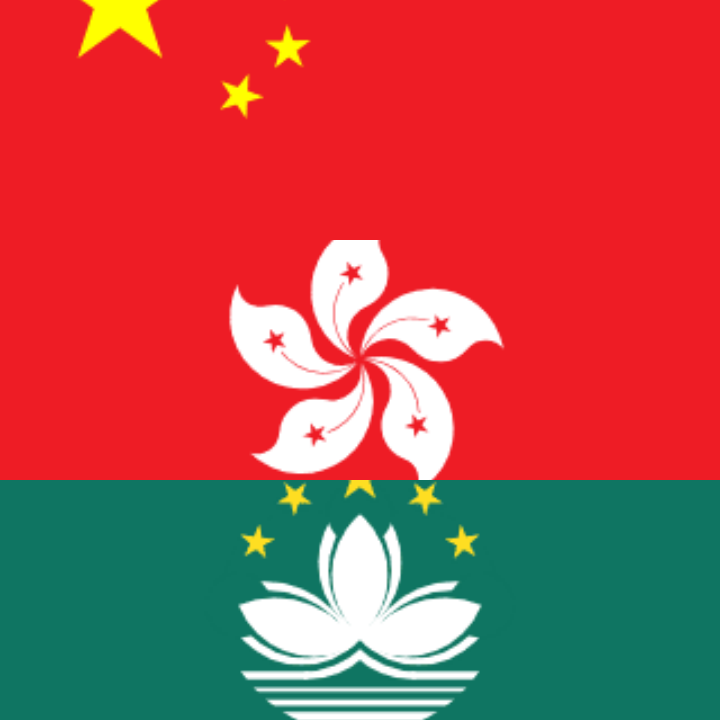 China (mainland HK Macao) - regio vlaggen