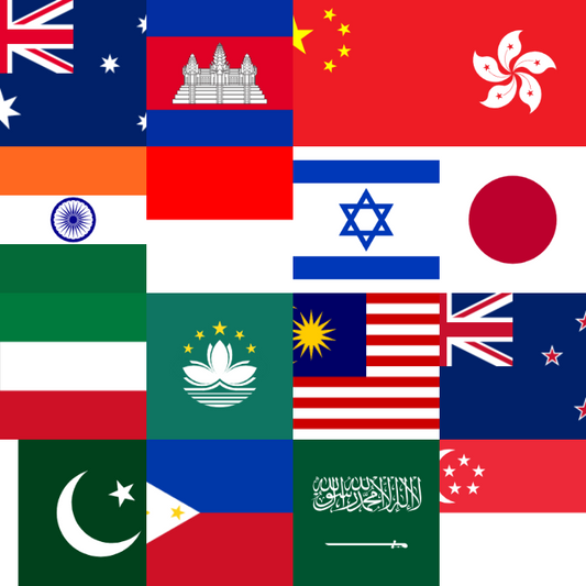 Asia (20 areas) - regio vlaggen