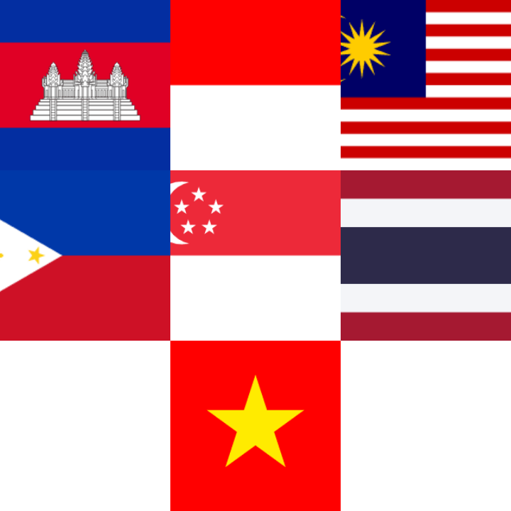 Asia (7 areas) - regio vlaggen
